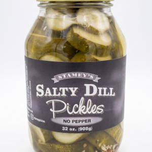Salty Dill Pickles No Peppers (32oz Glass Jar)