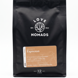 Whole Coffee Beans, Nomadic Espresso (LOVE NOMADS, 12 oz)